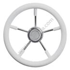 KIEROWNICA 320 MM, BIAŁA OBRĘCZ PVC, STALOWE RAMIĘ