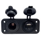 GNIAZDO ZAPALNICZKI 12V+2X2.1A  PORT USB 5V/USB-C