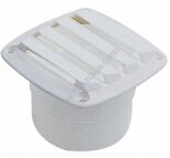 KRATKA WENT.125X125 MM NA PRZEWÓD 100MM PVC BIAŁA