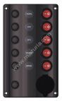 TABLICA - 5 OBWODÓW+GNIAZDO ZAP. 12V, 180X107 MM