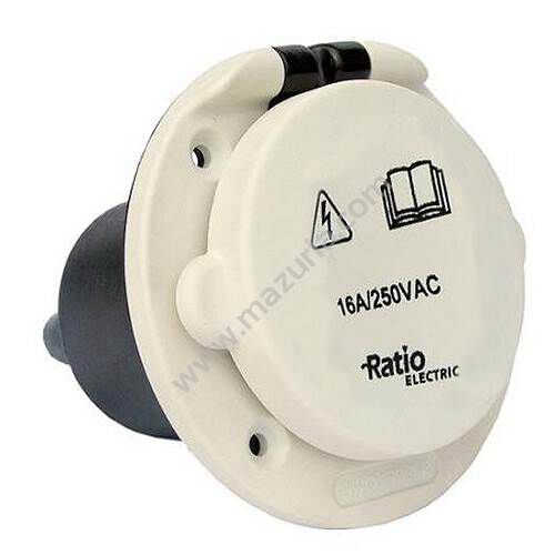 GNIAZDO 3-STYKI, 16 A, 250V, Z BLOKADĄ, PVC