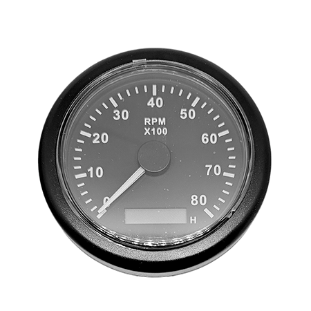 OBROTOMIERZ+LICZNIK CZARNA RAMKA 0-8000 RPM / 80H
