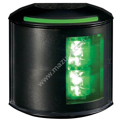 LAMPA BOCZNA LED, ZIELONA, 106X98X62 MM,CZARNY PVC