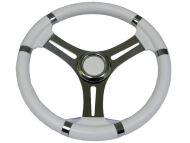 KIEROWNICA 350 MM OBRĘCZ BIAŁE PVC, RAMIONA NIERDZ