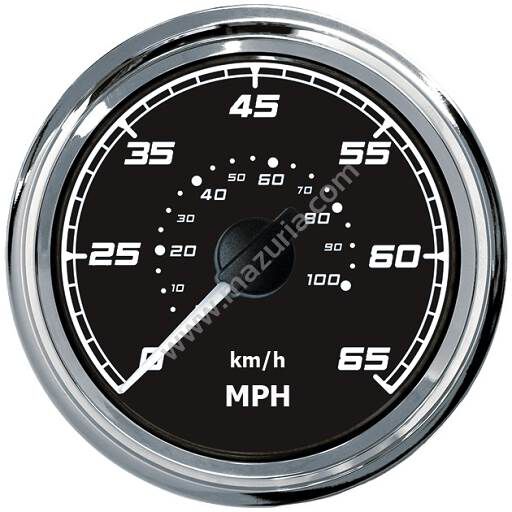 PRĘDKOŚCIOMIERZ 0-65 MPH CZARNY RAMKA NIERDZEWN