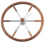 KOŁO STERU 800 MM, OBRĘCZ TEAK, RAMIONA NIERDZEWNE