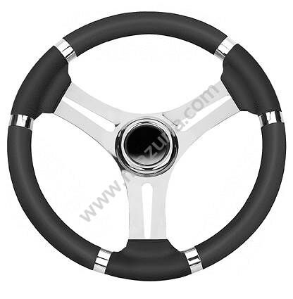 KIEROWNICA 350 MM OBRĘCZ CZARNE PVC, RAMIONA NIERD