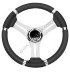 KIEROWNICA 350 MM OBRĘCZ CZARNE PVC, RAMIONA NIERD