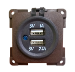 GNIAZDO USB 5V/1A BRĄZOWE