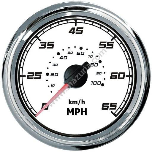 PRĘDKOŚCIOMIERZ 0-60 MPH BIAŁY RAMKA NIERDZEWN