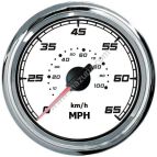 PRĘDKOŚCIOMIERZ 0-60 MPH BIAŁY RAMKA NIERDZEWN