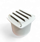 KRATKA WENT. 85X85 MM NA PRZEWÓD 75 MM PVC BIAŁA