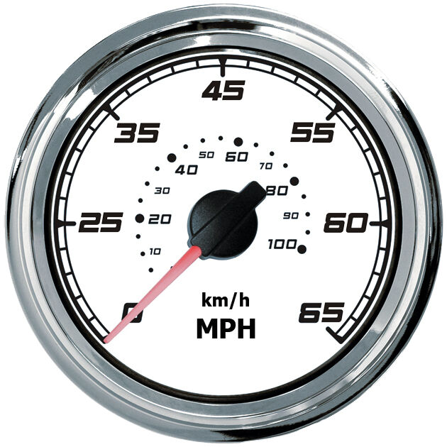 PRĘDKOŚCIOMIERZ 0-65 MPH BIAŁY RAMKA NIERDZEWN