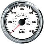 PRĘDKOŚCIOMIERZ 0-65 MPH BIAŁY RAMKA NIERDZEWN